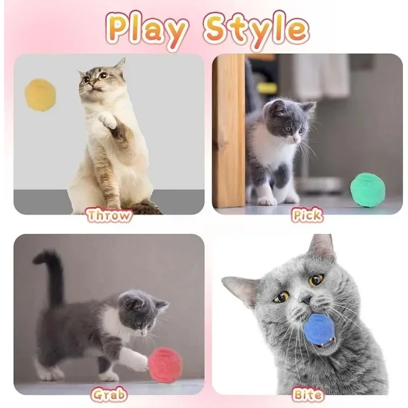 Cat Toys Automatic Ball Launcher Training Toy For Pet Kitten Creative Mini Shooting Gun Games Stretch Plush Toys Pet Supplies
