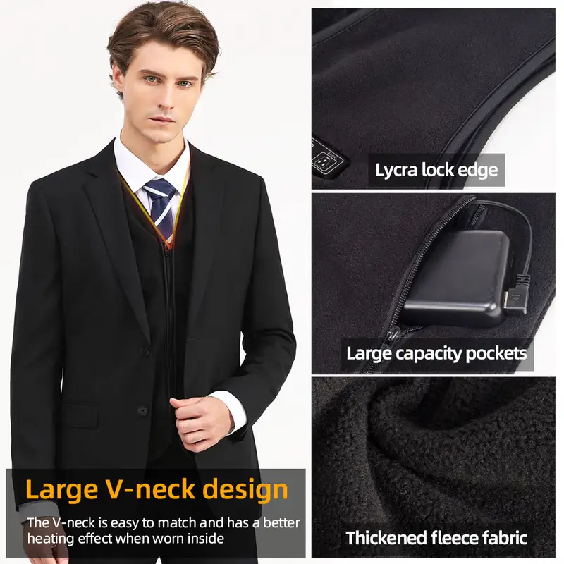 Smart Fleece Heated Vest Men USB Electric Self Heating Vest Women Rechargeable Heated Jacket Thermal Hunting Heated Clothes - Image 5