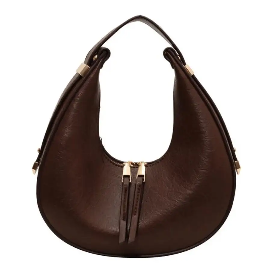 Half-moon bag Simple shoulder bag Hobo bag Crescent shoulder bag Portable tote bag Small leather bag
