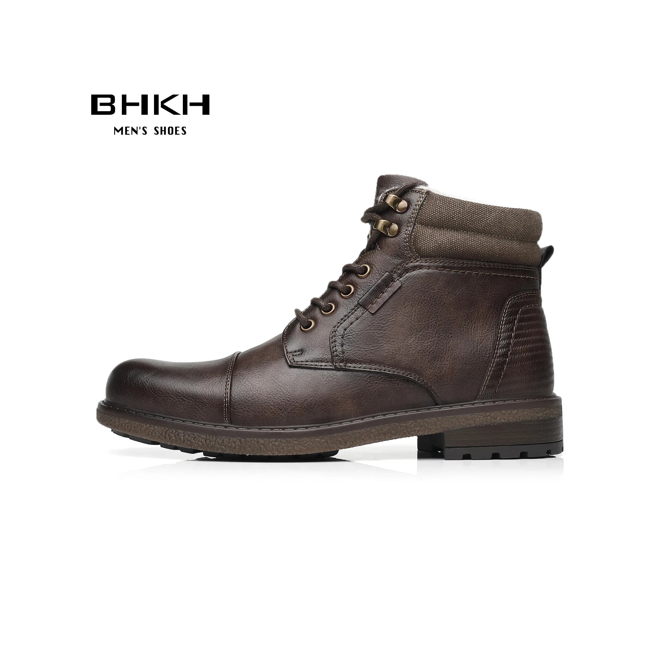 Winter Men Boots Fur Warm Ankle Boots Anti-Slip Snow Shoes Zip Lace-up Casual Man Shoes outdoor boots men leather boots business mens boots