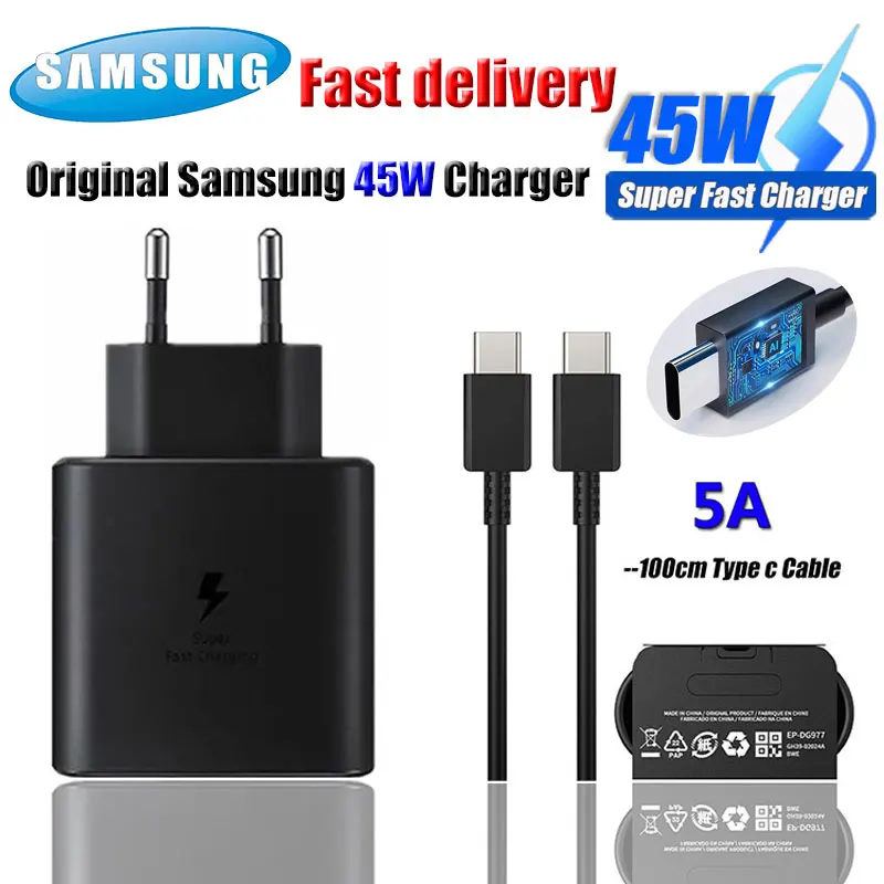 For Samsung Charger Pd 45w Type C Chargeur Super Fast Charging 2.0