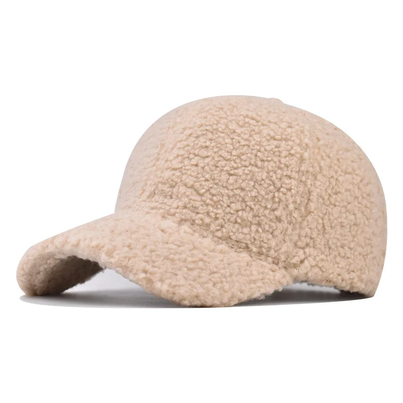 

Hot SaleNew Streetwear Winter Women Green Hat Plush Baseball Caps For Men Outdoor Warm Lamb Wool Hat Hip Hop Cap Bone