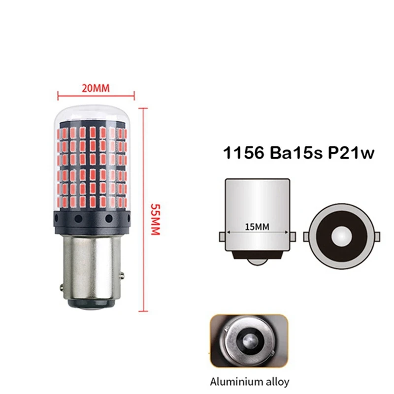 

2 шт., автомобильные лампы P21W Ba15s 1156 3014 144SMD