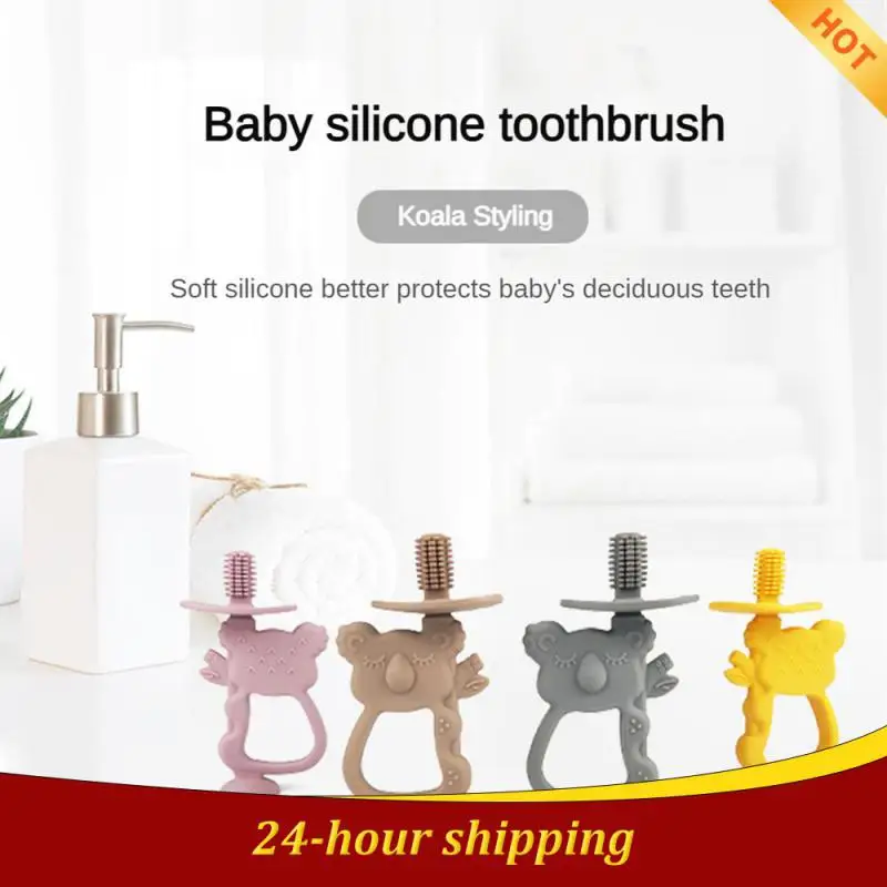 

2-in-1 Teether Moderate Promote Oral Hygiene Easy To Hold Soft And Stretchy Material Relieve Teething Discomfort Soothing Toys