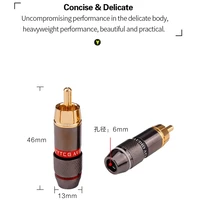 YYTCG-RCA audio connector, Gold plated connector, Lotus head video stand, 6mm cable, RCA male plug adapter 1/2/4 pieces - Image 6