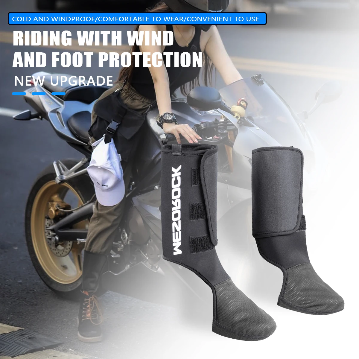 Windproof Ankle Protector for Motorcycle Riding, Outdoor Skiing, Warm Leg Covers Velvet Foot Covers, Cold-proof Equipment Winter