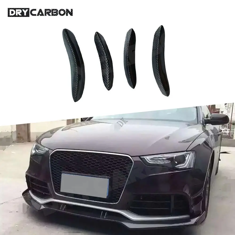 interpersonel værtinde Klemme For Audi Rs5 B8.5 2012-2016 Bumper Side Spoiler Fins Trims Accessories  Carbon Fiber Front Bumper Side Fins Splitters Spoiler - Bumpers - AliExpress