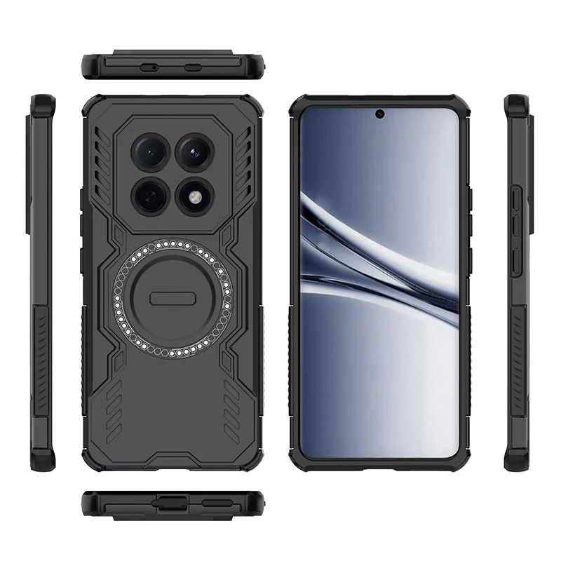 Hollow Vent Heat Dissipation Rugged Armor Shockproof Magnetic Phone Case