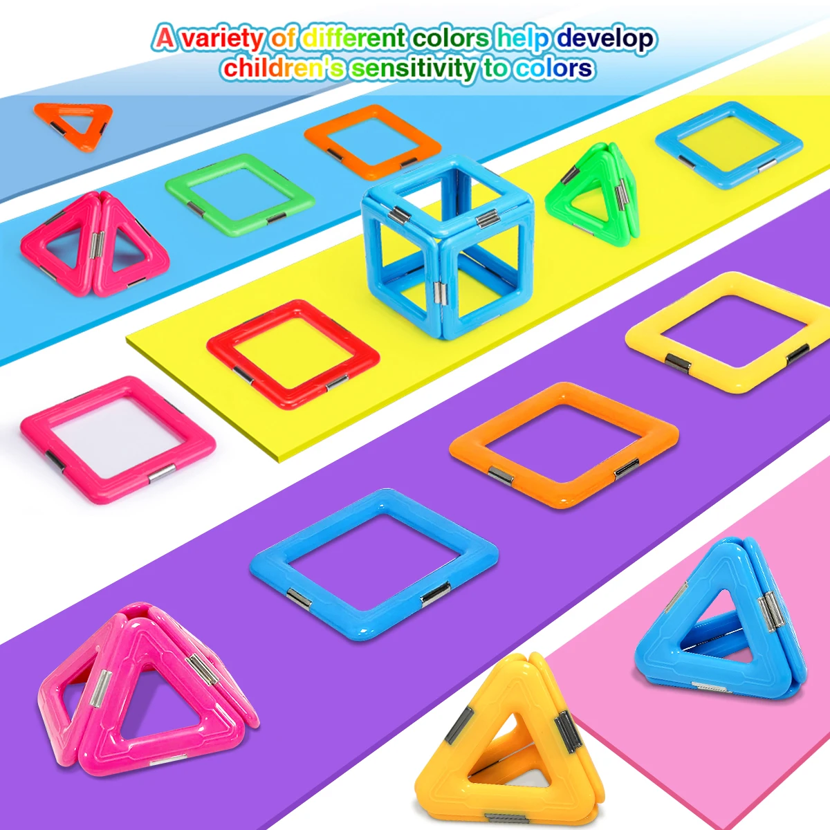 Juego de juguetes de construcci&oacute;n v&aacute;stago grande formas coloridas variadas y juguete aprendizaje educativo vibrante