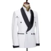 Cenne Des Graoom Men's Suit For Wedding Grooms White Tuxedo Black Shawl Lapel With 4 Button Front Fastening Slim Fit Party Prom 4