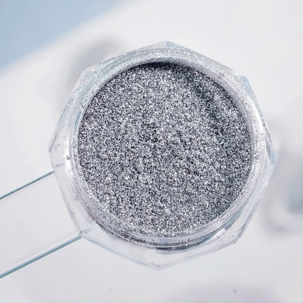 HNDO Silver Cat Eye Magnetic Powder Bright White Glitter Nail Art 3D Effect for Manicure Design Fine Particles Pigment Dust SD46