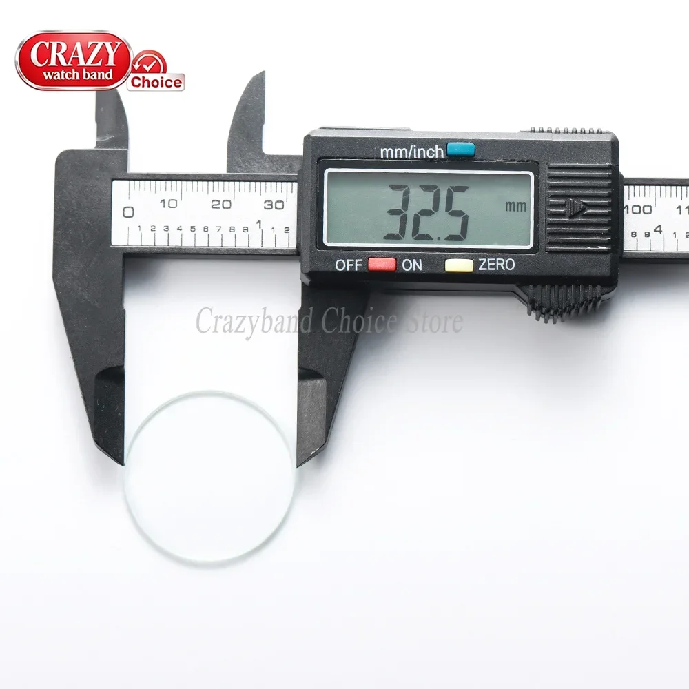 Flat Transparent Crystal Watch Glass Replacement - Various Thickness & Diameter Options