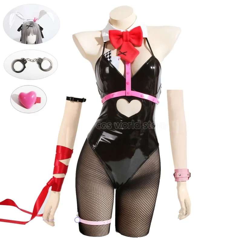 

Микуу зайчик девочка Косплей Костюм Женщины Милая Сексуальная Любовь полый лакированная кожа боди кавайный кролик девочка наряд Хэллоуин Одежда