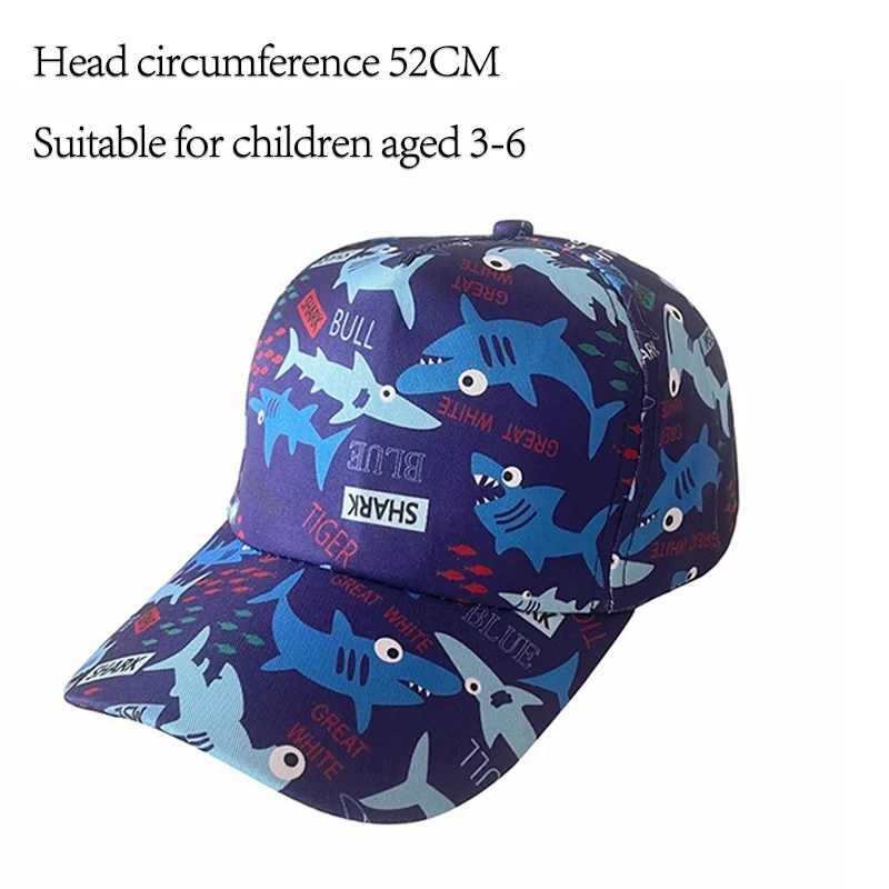 3-6 Year Old Children's Baseball Cap Boy's Cartoon Animal Printed Duckbill Cap Outdoor Beach Sun Hat