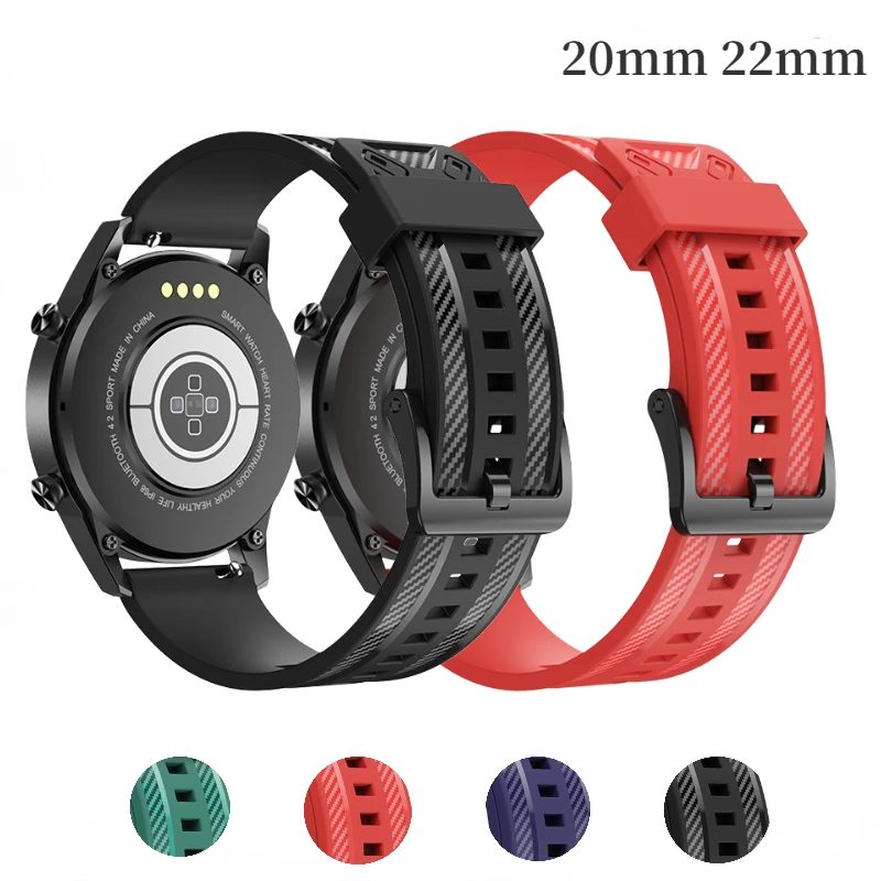 

22mm 20mm Carbon Fiber Textured Strap for Samsung Galaxy Watch 4/3 Huawei Watch 3/GT2 Bracelet Wristband For Amazfit GTR Correa