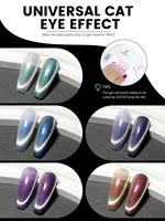 YOKEFELLOW 8PCS Cat Magnetic Gel Nail Polish Set Auroras 9D Cat Magnetic Eye Glitter Gel Polish Nail Art Manicure Gift For Women 2