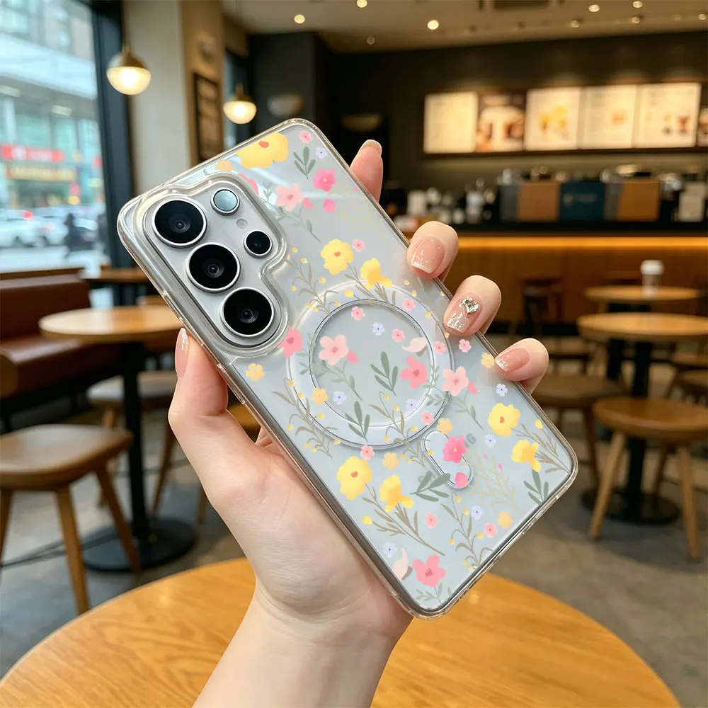 Cartoon Floral Pattern Magsafe Phone Case Cover