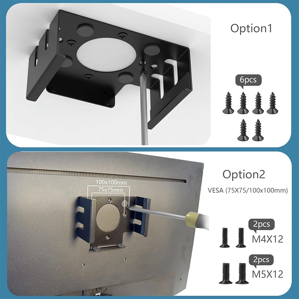 책상 아래 장착형 금속 마운트 홀더 브래킷 모니터 마운트 홀더 액세서리 (맥 미니 M4/M4 Pro 2024용)