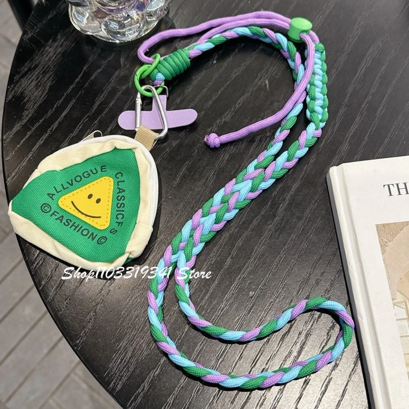 Chic Triangle Coin Purse with Adjustable Crossbody Phone Lanyard