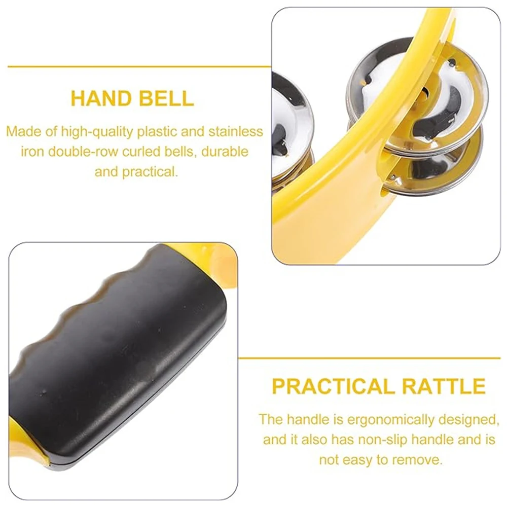 Percussion Instrument Plastic Double-layer Flower Drum Ring Karaoke Hand Bell Double Row Flower Bell Drum Musical Instrument