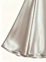 Spring/Autumn Collection: French-inspired Elegance Luxury-feel V-neck Long-sleeved Fitted Waist Dress Evening Gown for Banquets - Image 3