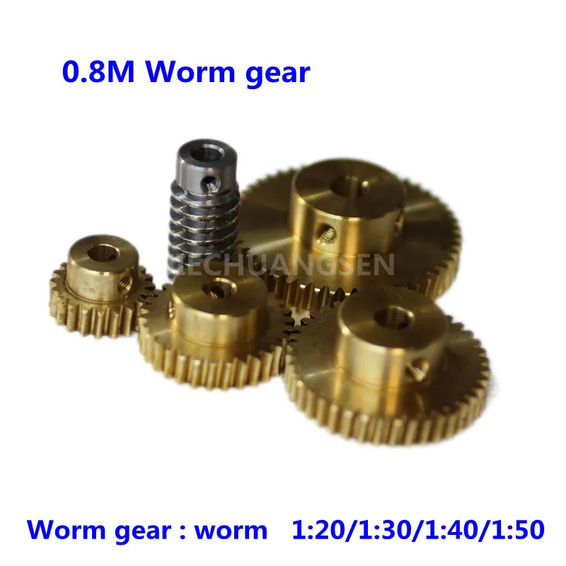 0.8m Wormgear Speed Ratio 20/30/40/50 Worm 40cr Wormgear For Copper