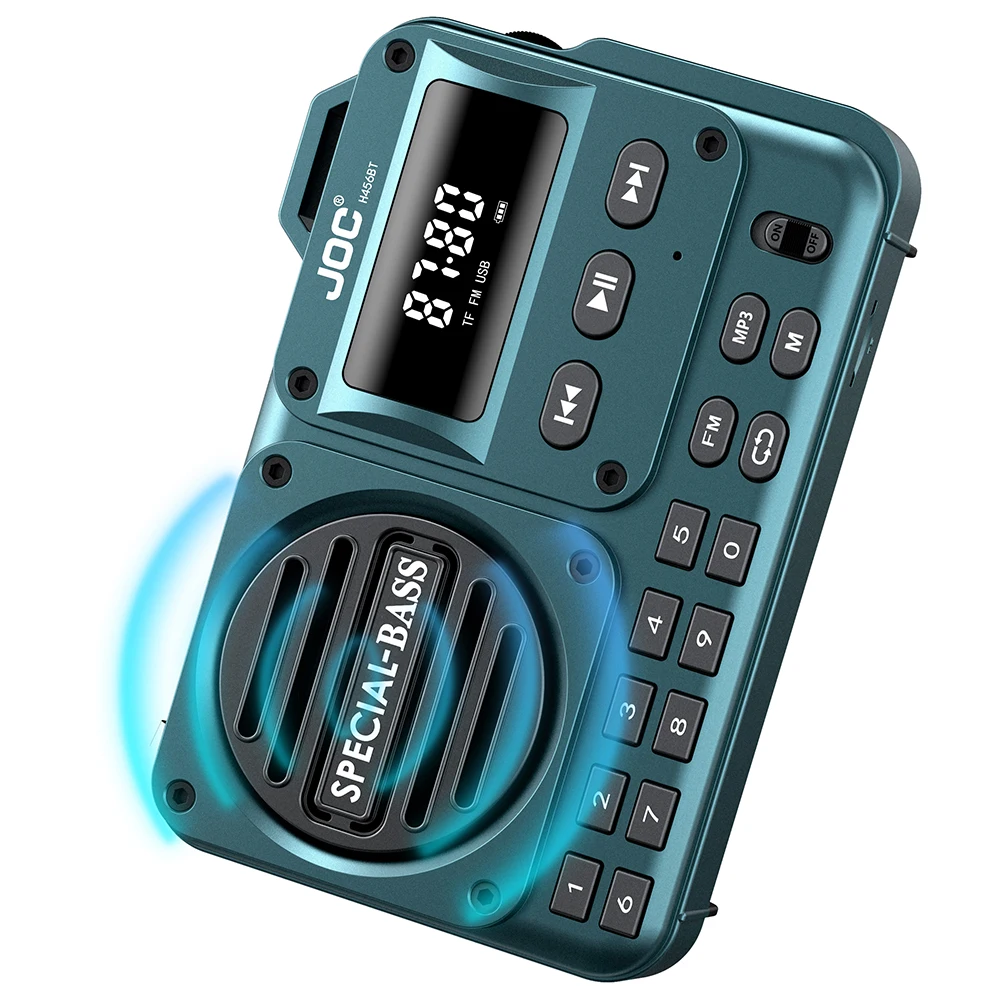 Compact Rechargeable Bluetooth FM Radio Speaker with LED Display