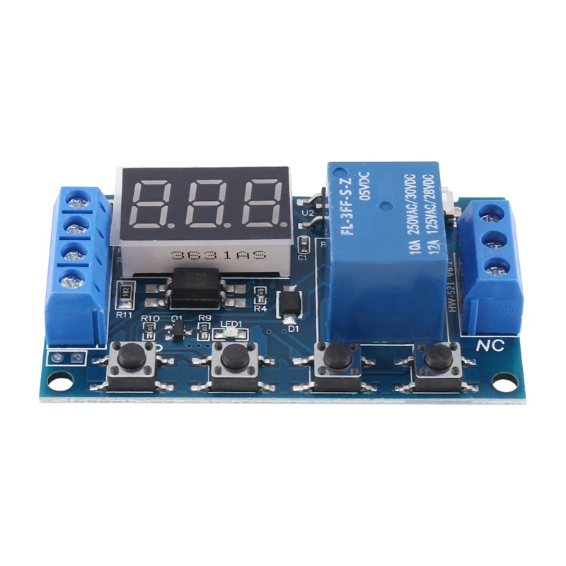 

Promotion! 10X HW-521 Digital Time Delay 1 Way Relay Trigger Cycle Timer Delay Switch Circuit Board Timing Control Module