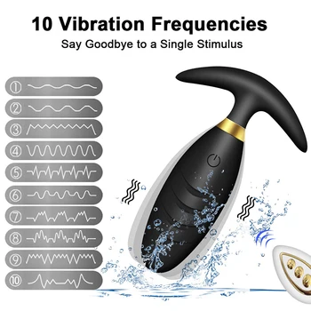 Anal Butt Plug Vibrators 10 Vibration Modes Male Sex Toys Prostate Massager Anal Plug Toys With Remote Control Vibrator Female 4