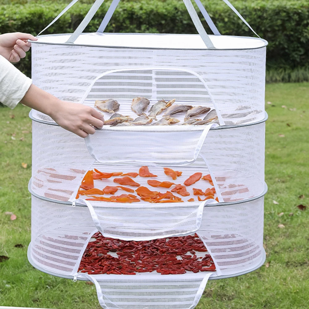Multifunctional Household Drying Net Drying Fish Dry Insect Proof Net Clothes Windproof Folding Closed 1PC drying net