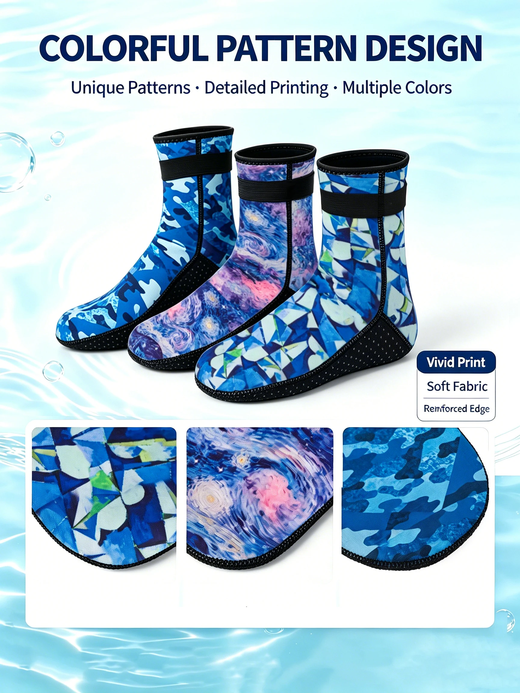 3mm Neoprene Non-Slip Water Sports Socks - Warm Beach and Swim Booties for Surf, Snorkeling, and Diving