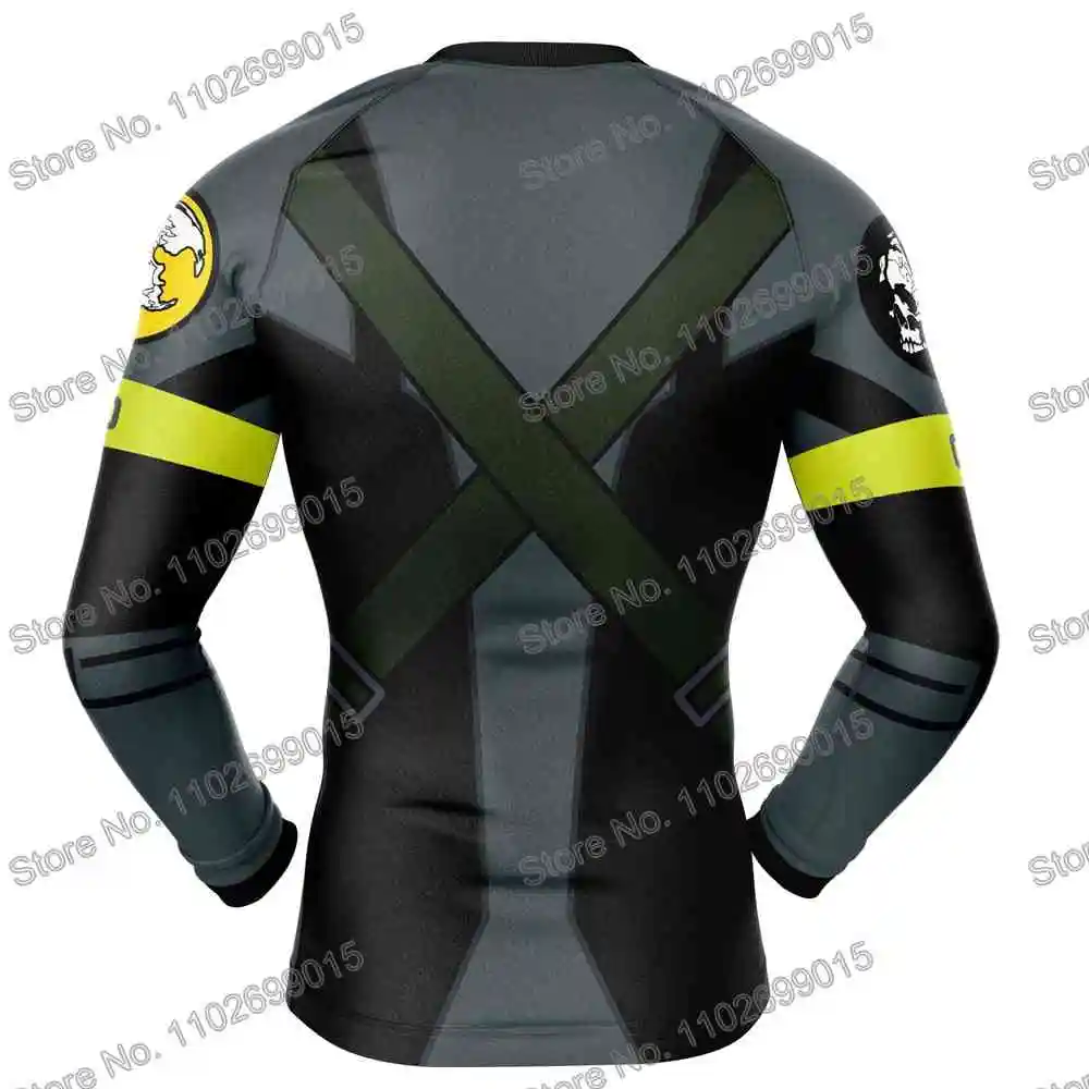 Metal Gear Solid Ground Zeroes Diving T-Shirt Tight Long Sleeve Rash Guard Swimwear Men UV Protection Surf Clothing Floatsuit