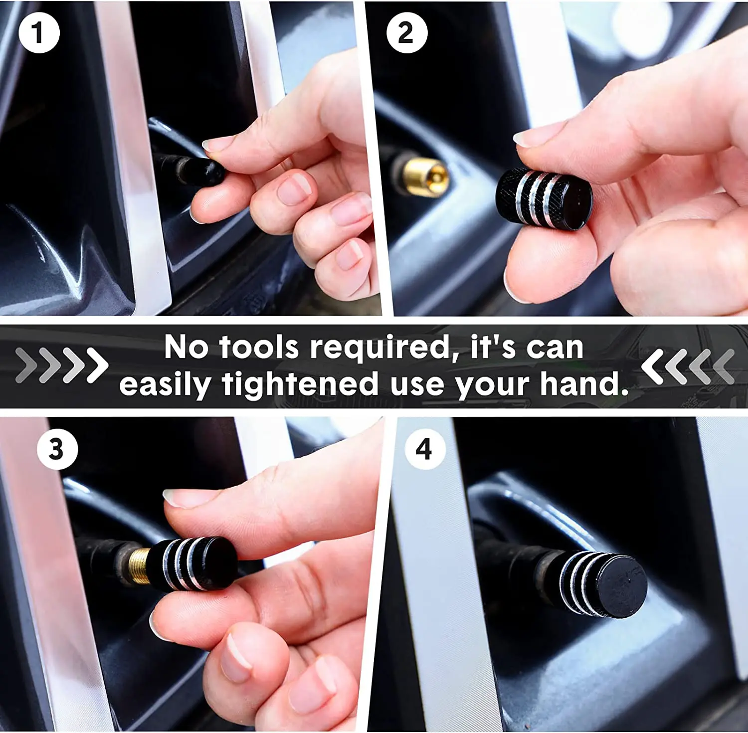 Aluminum Alloy Waterproof Tire Valve Stem Caps - Universal Fit