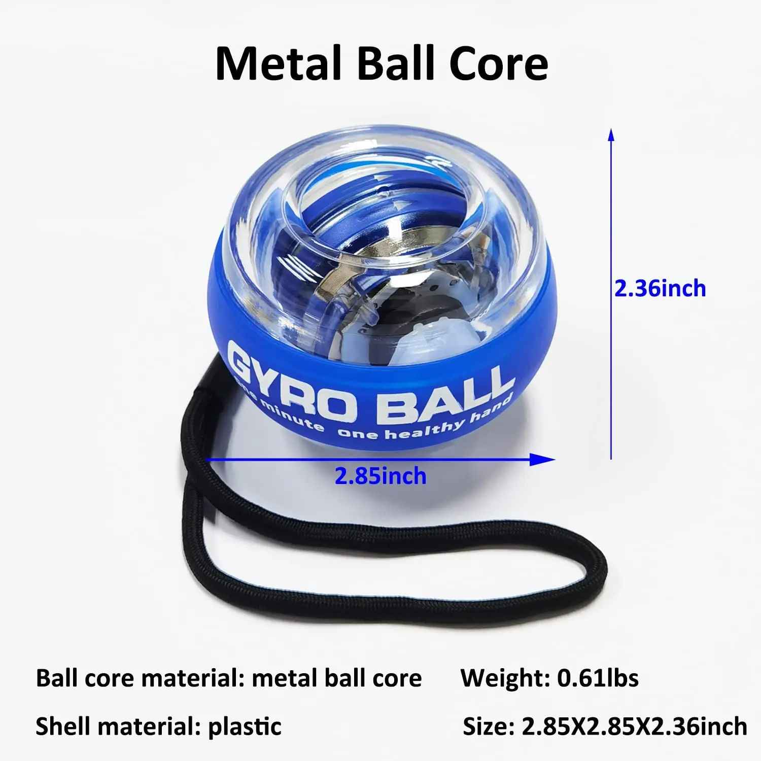 1pc Self-Starting Wrist Power Ball, Luminous Gyro Ball For Grip And Forearm  Strength Training