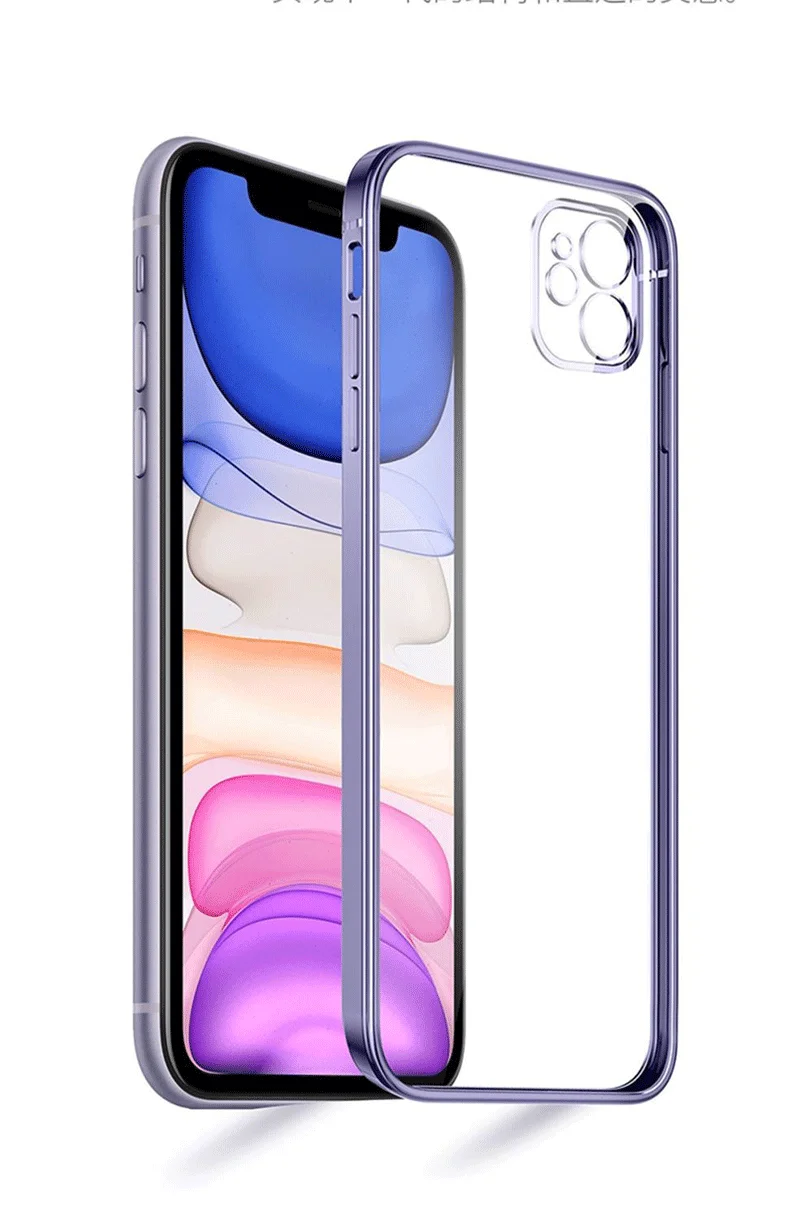 Enhanced Electroplated Transparent Silicone Shockproof Case - Anti-Drop Soft Cover