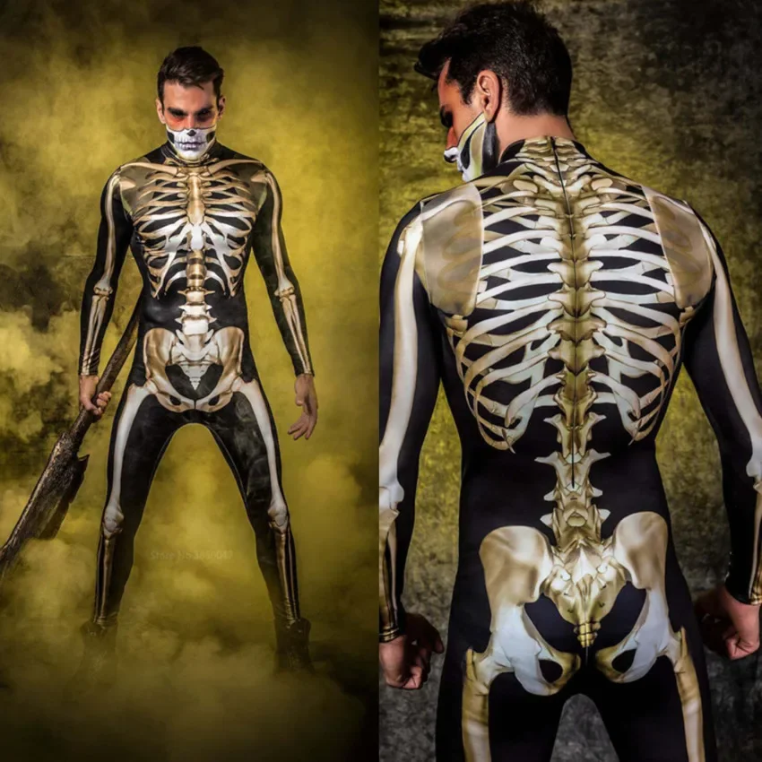 Halloween Carnival Jumpsuit Kids Adults Scary Skeleton Cosplay Costumes Boys Girls Fancy Day of The Dead Dress Up Party Devil Halloween Costumes