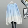 plus Size Women's Loose Sweatirt round Ne Dyed T-irt Spring Autumn Faionable Comfortable Korean Sle  Pear Body...