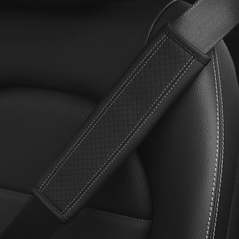 Premium PU Leather Seat Belt Shoulder Cover - Breathable and Protective Auto Interior Accessory