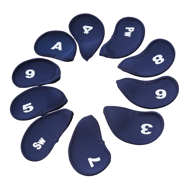 10 stücke Golf Head Covers Club Eisen Protector Neopren Headcover Golf Zubehör Schwarz Golfer Licht Geschenk Für Golfer Drei Farben – Detail 17