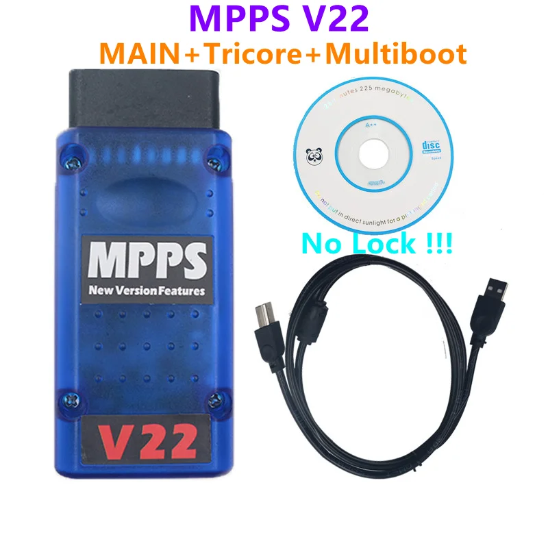 

A + MPPS V22 без блокировки, основной трехколесный мультизагрузчик OBD2, разрывной трос, автомобильный инструмент, модернизированный с MPPS V18 MPPS V21