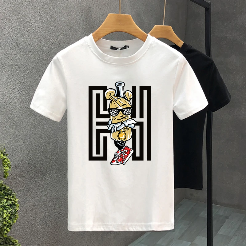 2024. gada jaunais pavasara vasaras personības T-krekls vīriešiem ar banānu apdruku, čūskas matiem, grieķu mitoloģijas krekls, vīrietis T krekls, sieviete_voghion.com