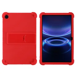 Enhanced Shockproof Silicon Tablet Cover with Kickstand and Airbag Protection - 9.7 inch for Poco C Pad (Red)