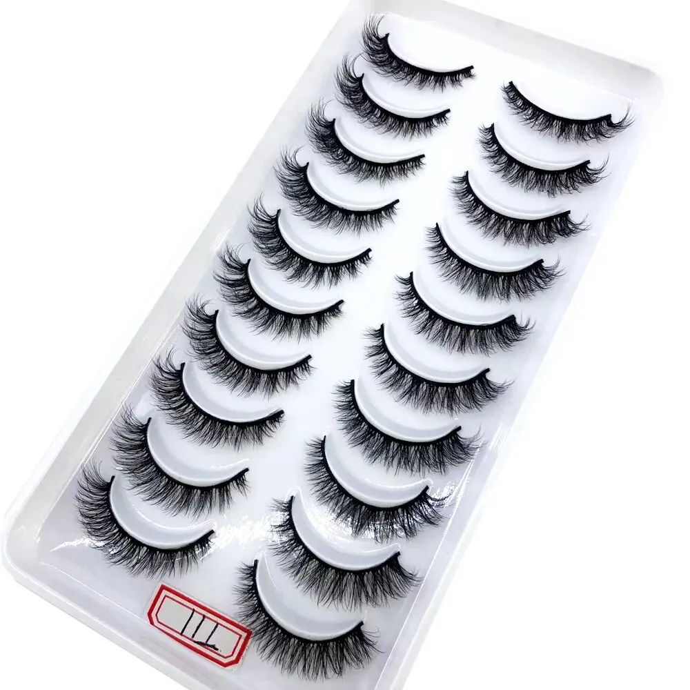 HBZGTLAD Neue 10 Paar 3D Faux Nerz Wimpern Natürliche Falsche Wimpern Dramatische Flauschige Gefälschte Wimpern Make-Up Wimpern Verlängerung Wimpern – Detail 9