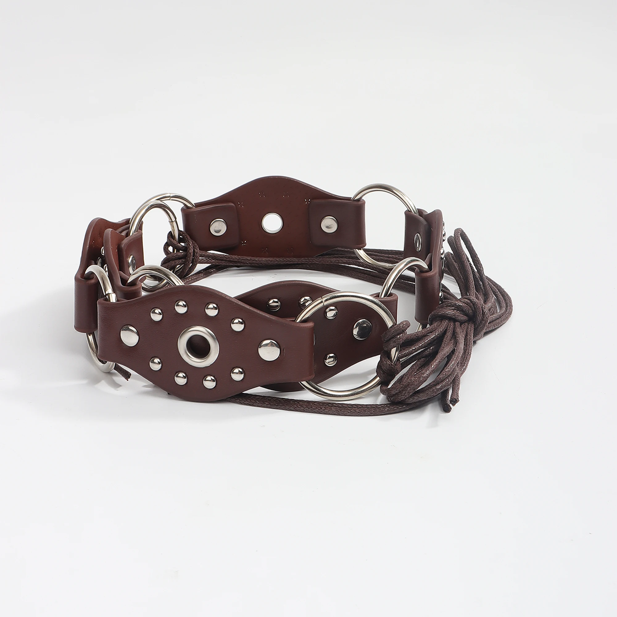 Retro Nieten aushöhlen Spleißgürtel Damen Taille Seil Schnalle Modeaccessoire für Frauen – Detail 8
