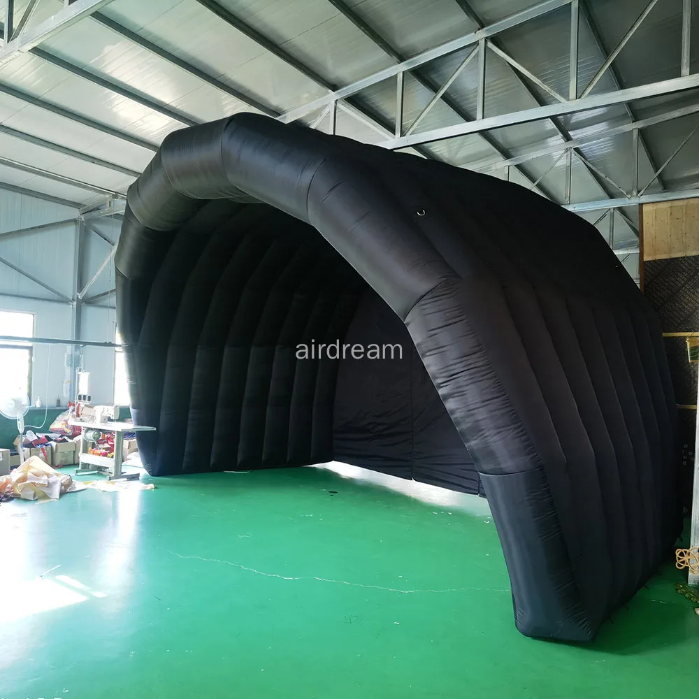Hot sale Outdoor black inflatable stage tent rooftop booth Inflatable Stage Cover Marquee concert shelter dome marquee cover 5