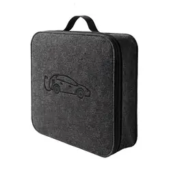 Electric Vehicle Charger Carrying Case - Portable Charging Cable Storage Bag, Square/Round Trunk Organizer (A)