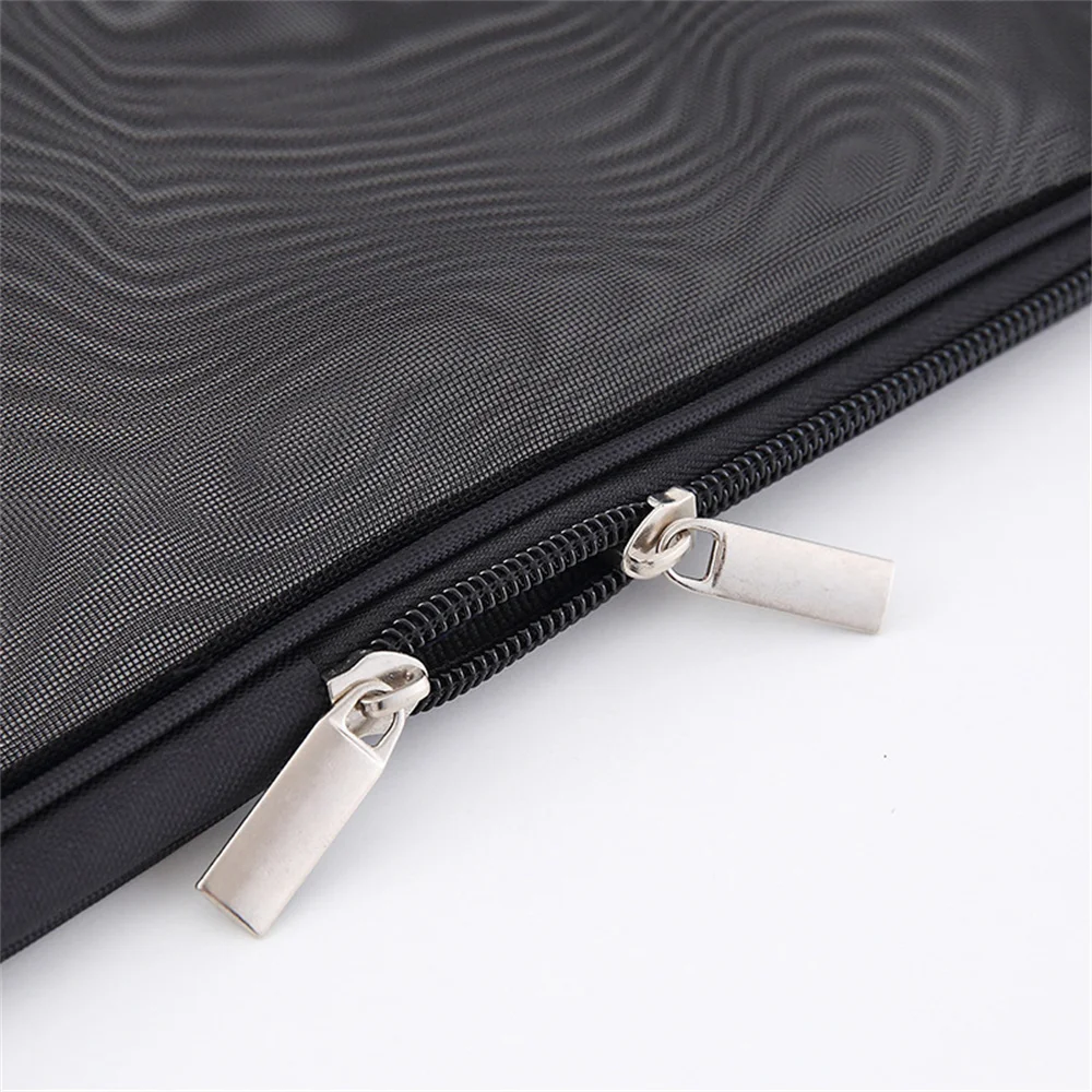 A4 Mesh File Bag Double Zipper File Bag Suitable For School Office Supplies Translucent Mesh Zipper Stationery Bag