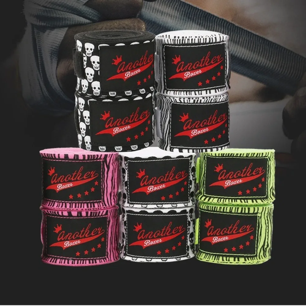 Boxing Accessories Elastic Boxing Straps 3M 5M Cotton Hand Guards Straps Printing 2 Rolls Bandages Wrapped Kick boxing bandages