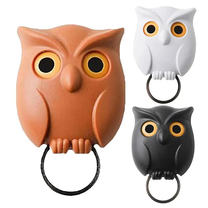 

Owl Coat Hooks Decorative Wall Punchfree Creative Magnetic Keyring Holder Resin Hooks Hanger Kitchen Accessories For Wall