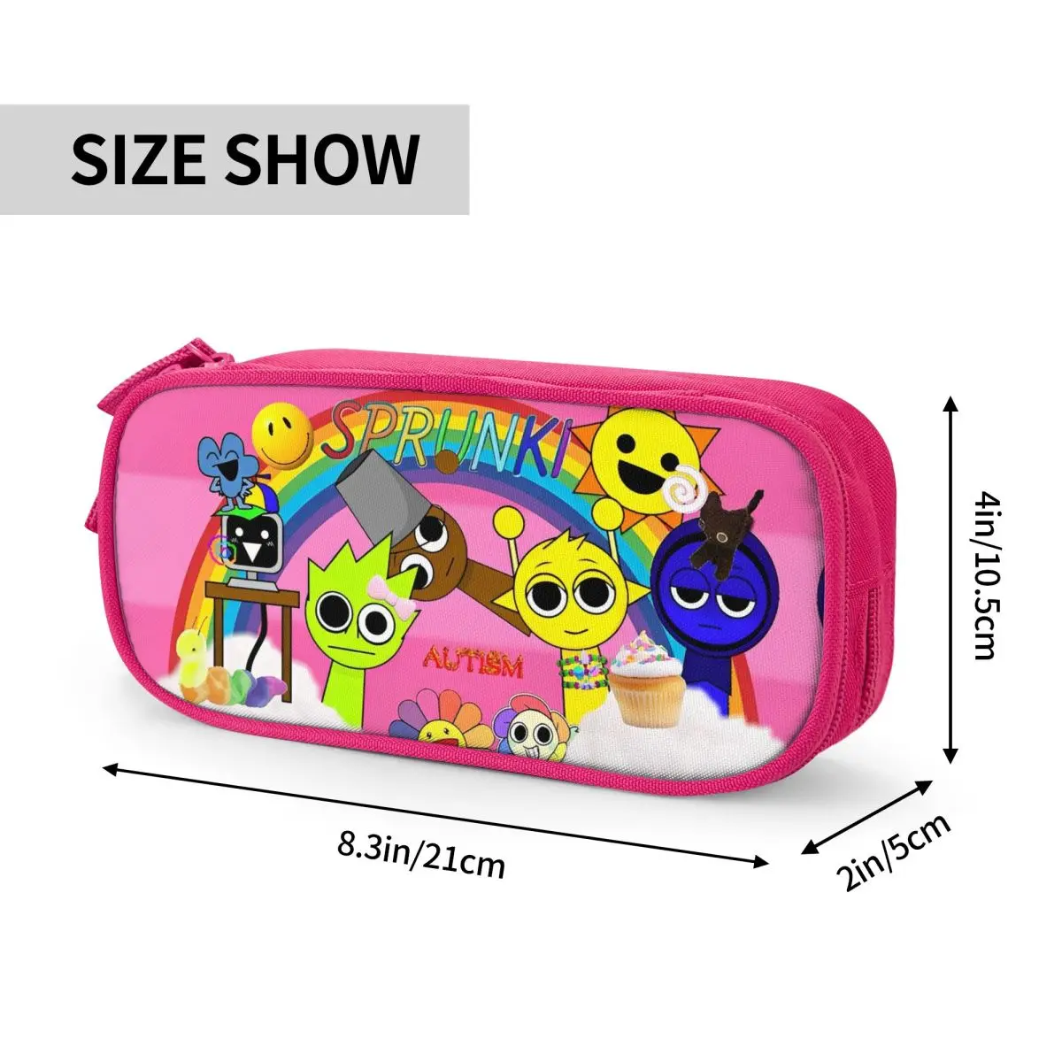 Sprunki Cartoon Game Pencil Case Lovely Pen Holder Bag for Student Big Capacity Office Gift Pencilcases